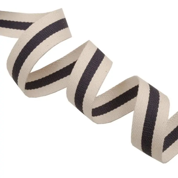 Gurt für Taschen, ecru und marineblau gestreift Im Trend